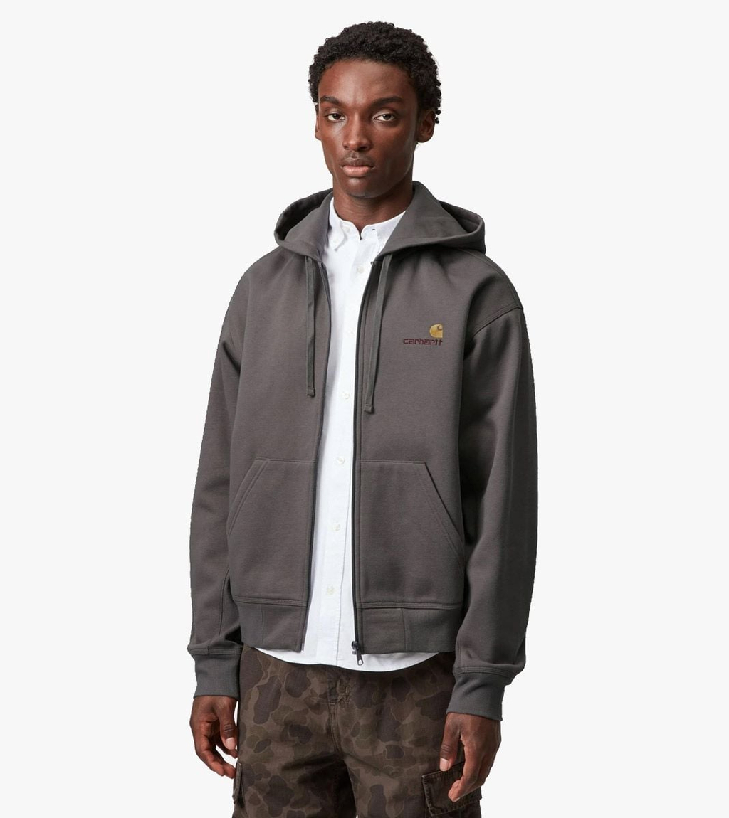 Pelēka HOODED AMERICAN SCRIPT JACKET