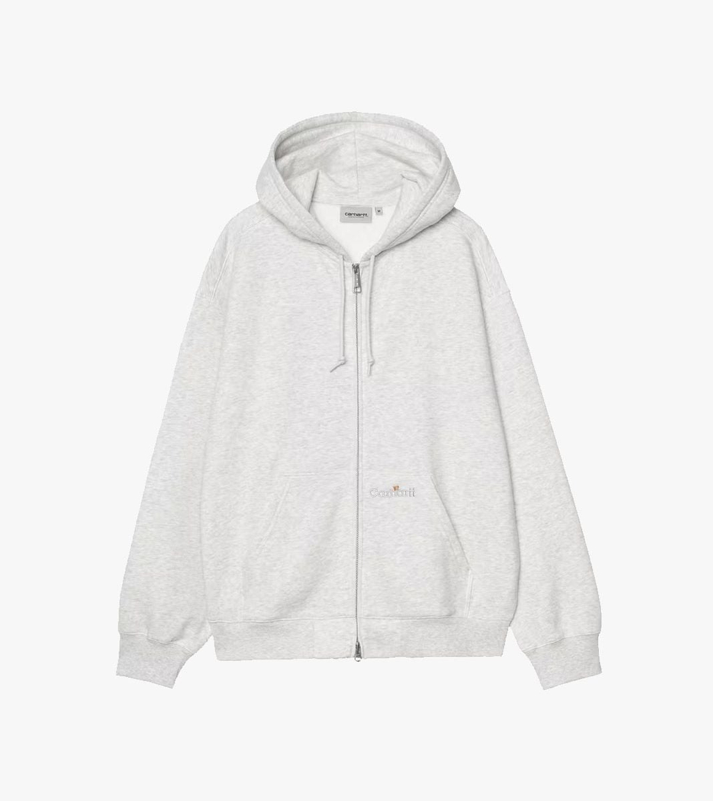 Pelēka HOODED WIP LABEL SWEAT JACKET
