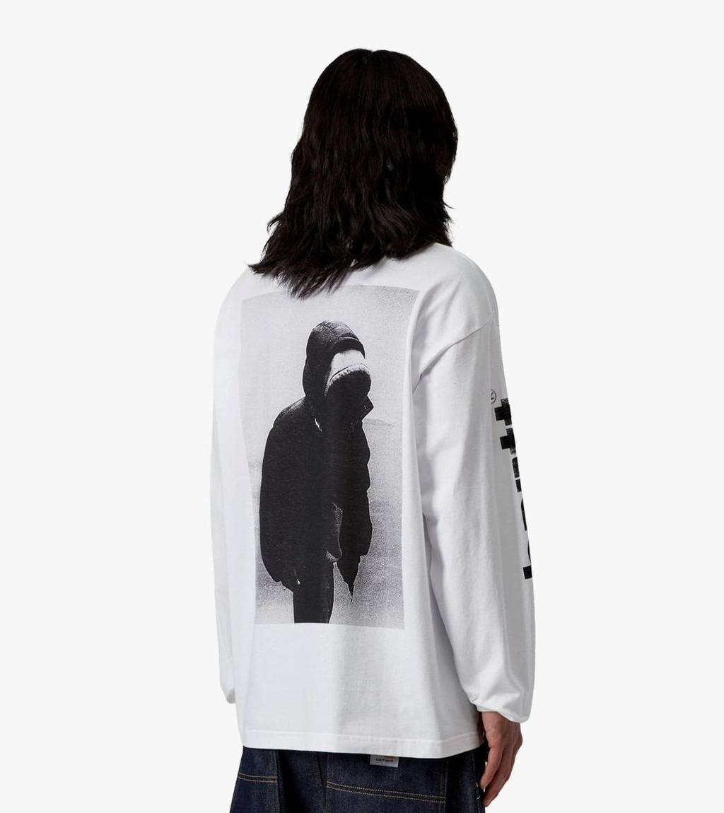 Valge L/s archive script t-shirt