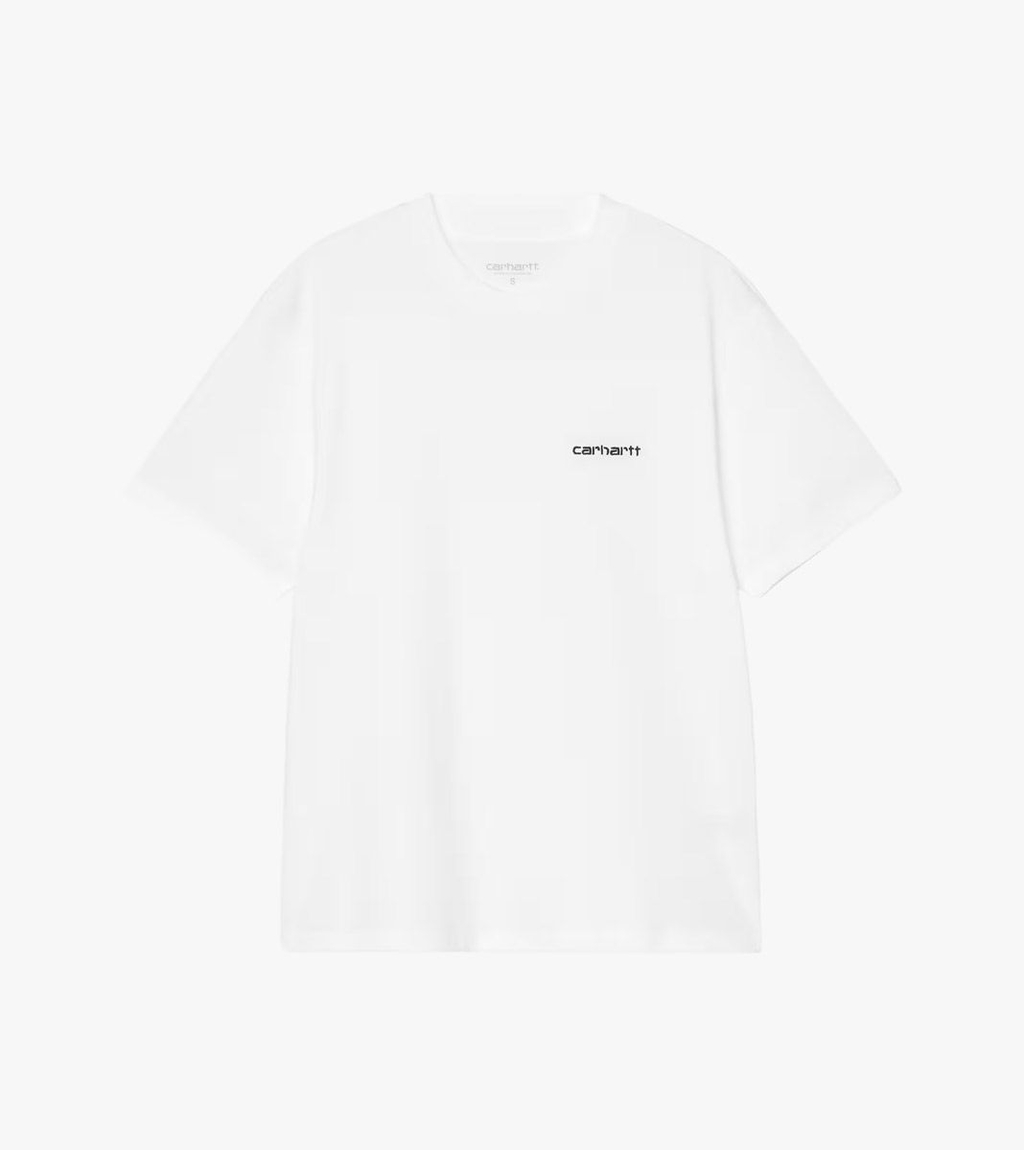 Valge W´ s/s script embroidery t-s