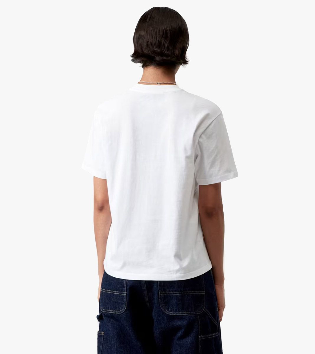 Valge W´ s/s script embroidery t-s