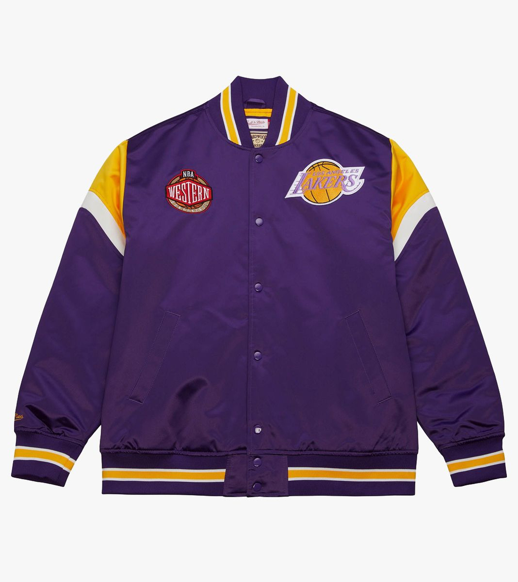 メンズ Mitchell & Ness パープル サテンジャケットLakers Men's Los Angeles Lakers Mitchell & Ness Purple Big & Tall