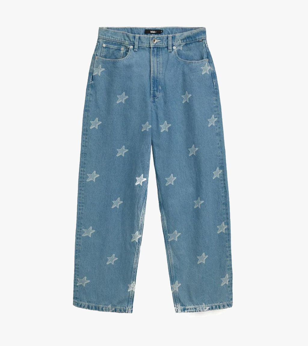 Sininen CHECK-5 BAGGY DENIM STARMARKED PANTS