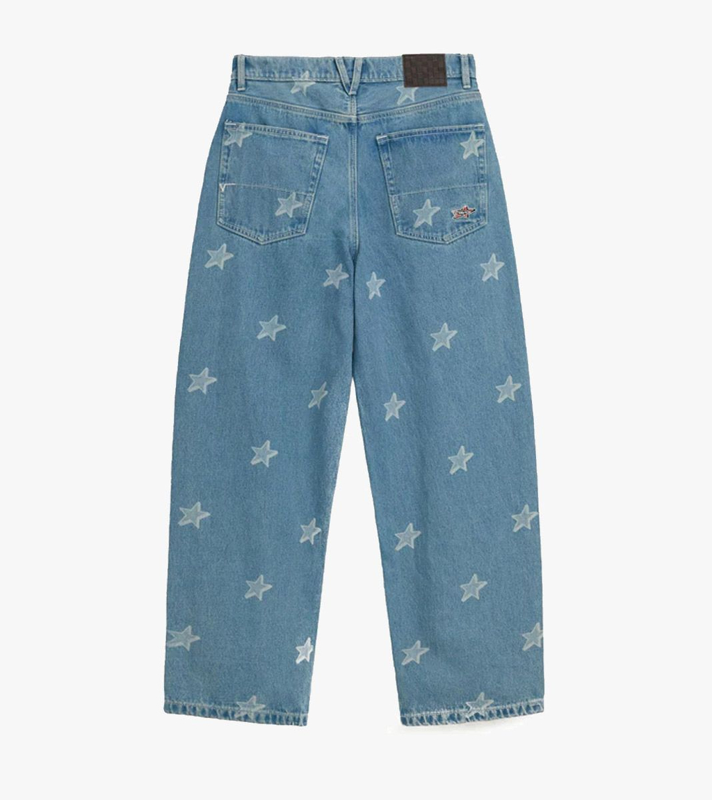 Sininen CHECK-5 BAGGY DENIM STARMARKED PANTS