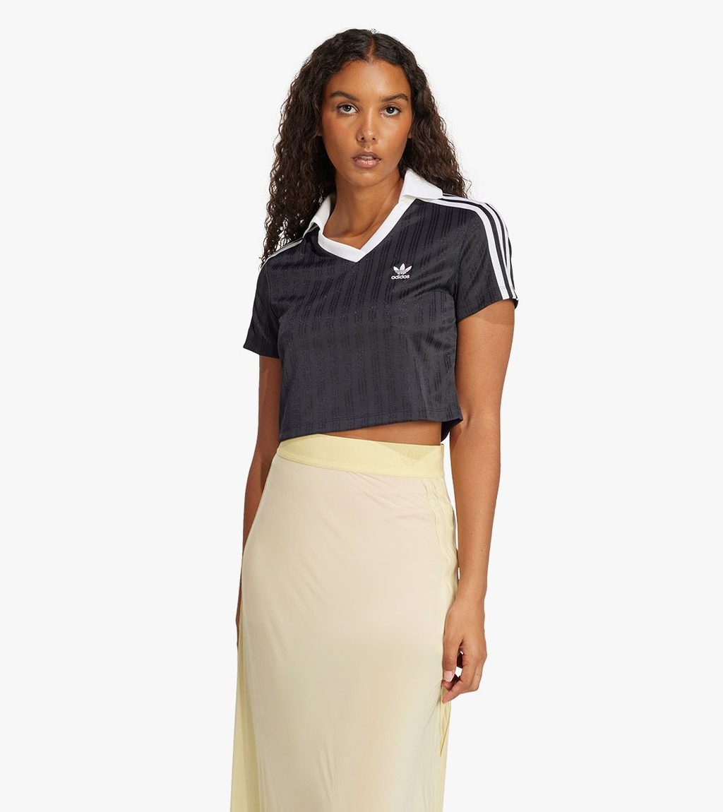 Black V-NECK POLO