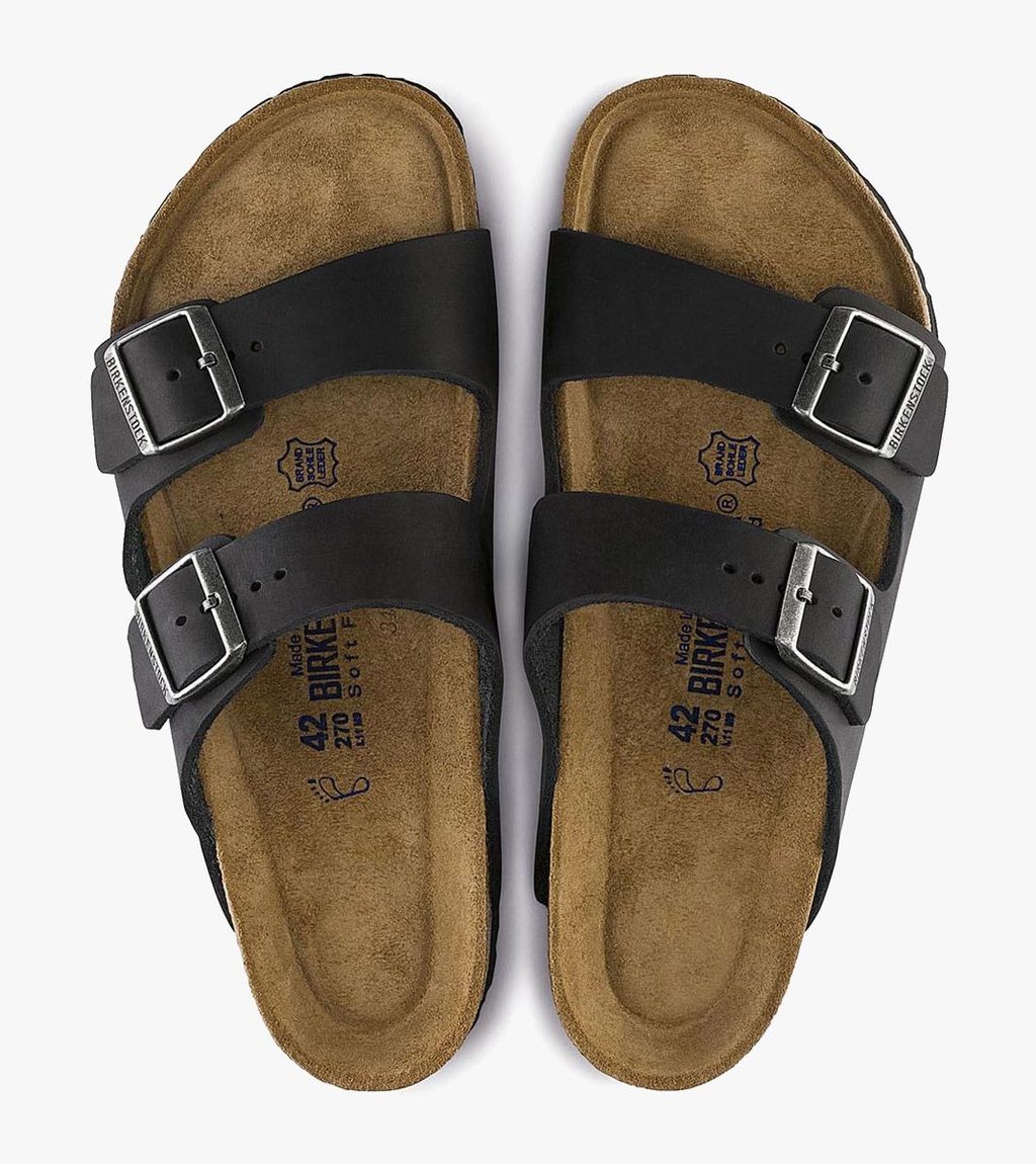 Melna ARIZONA SOFT FOOTBED WAXY LEATHER