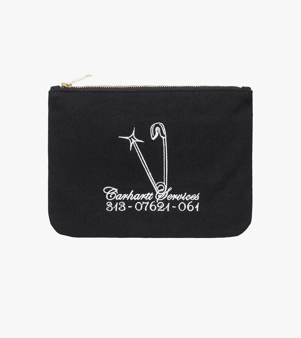 Svart Canvas graphic zip wallet