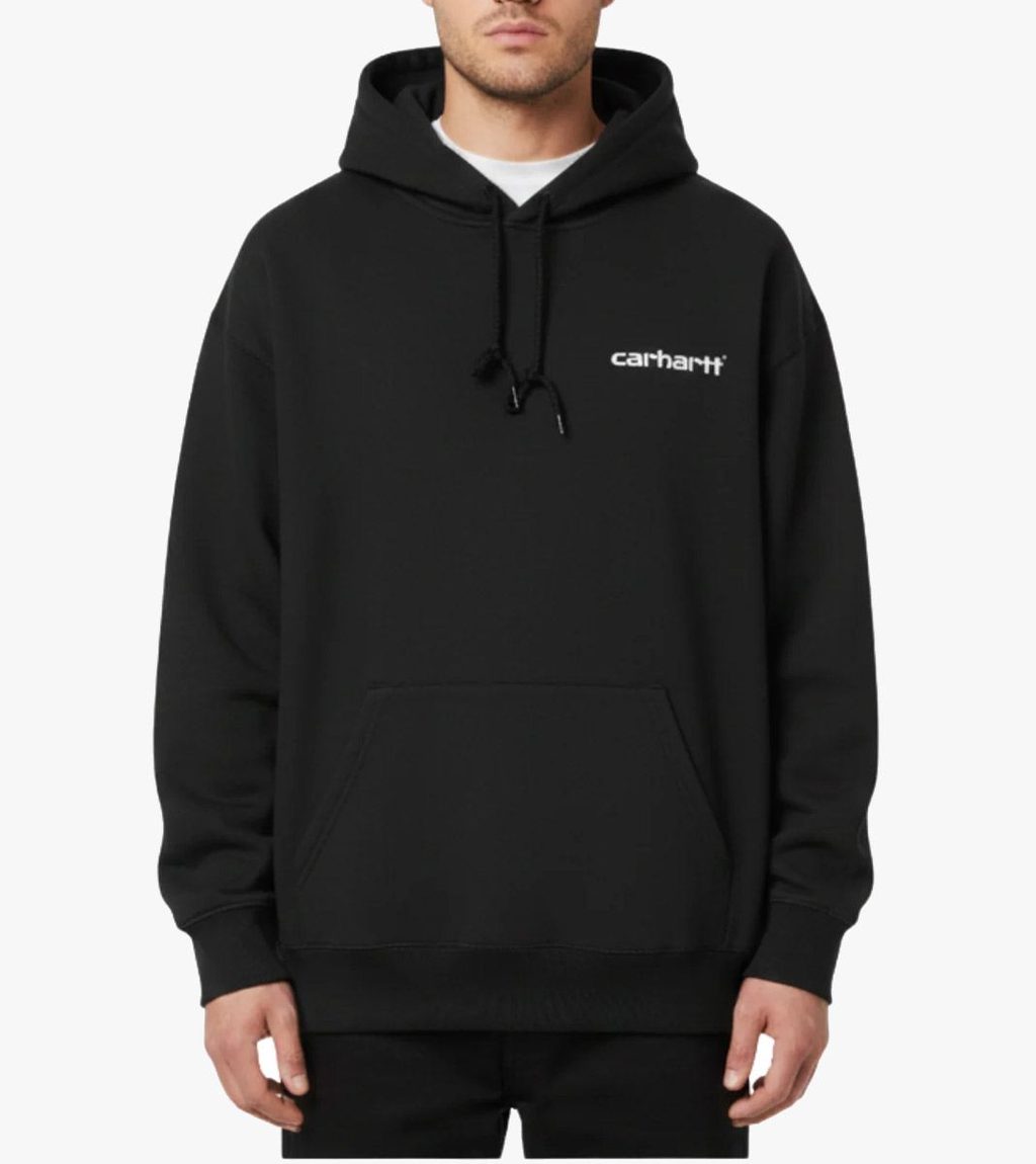 Melna HOODED CAPS SWEAT