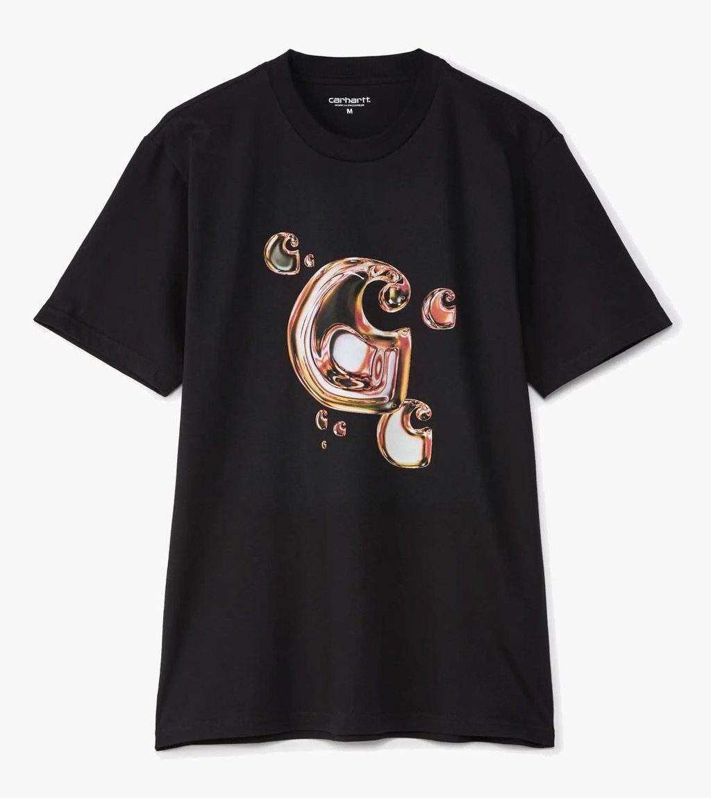 Svart S/s solar chrome c-logo t-shirt