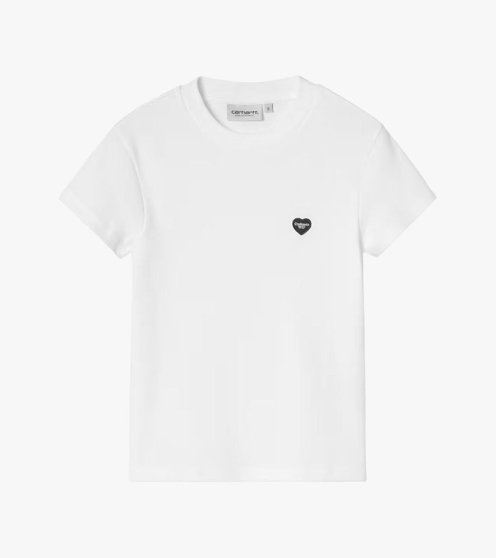 Valkoinen W´ S/S SMALL HEART PATCH T-SHIRT