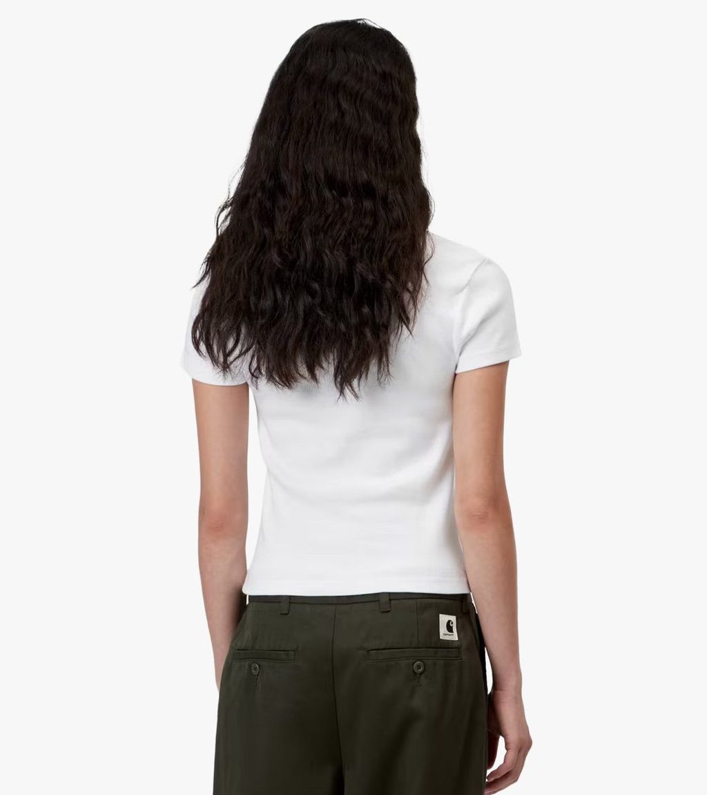 Valkoinen W´ S/S SMALL HEART PATCH T-SHIRT