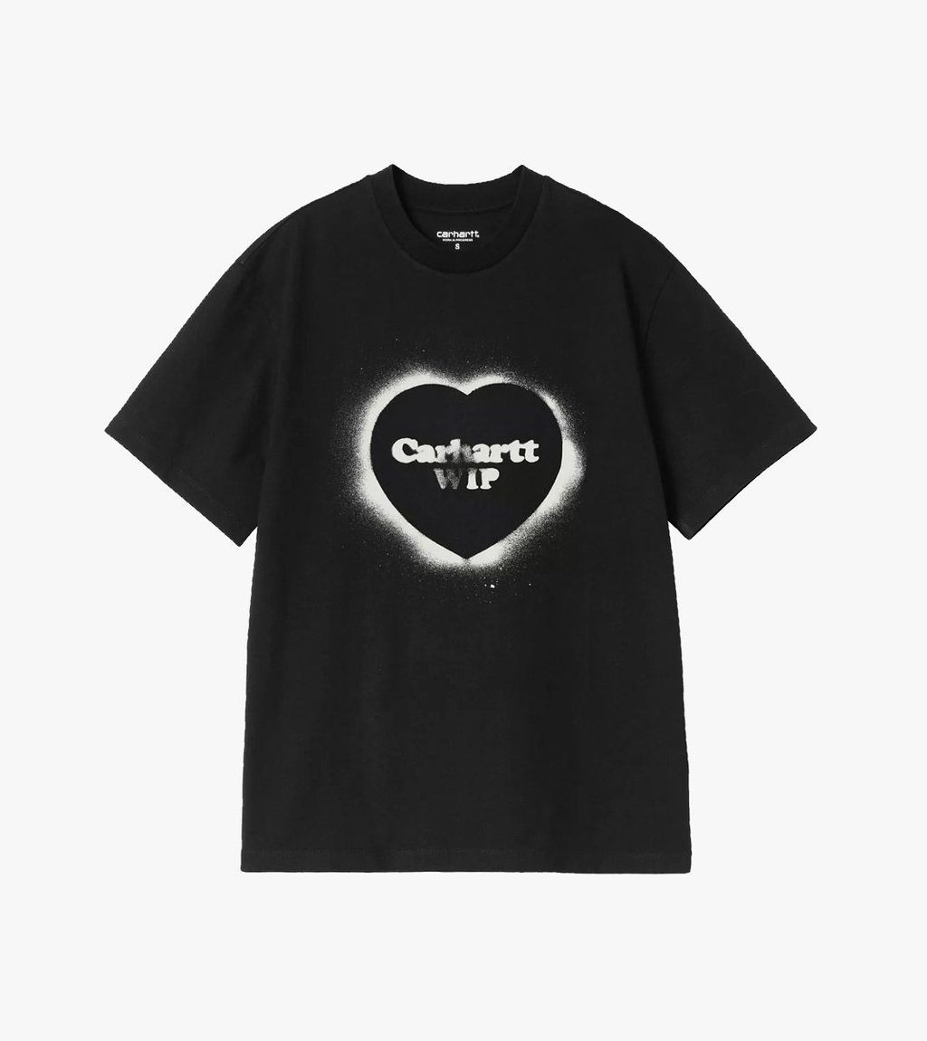 Black W´ S/S SPRAY HEART T-SHIRT