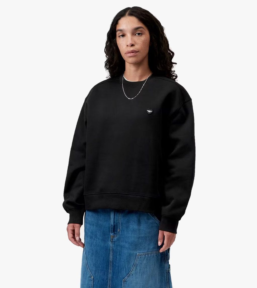 Musta W´ SMALL HEART PATCH SWEAT