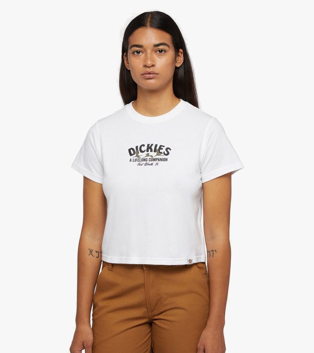 White DICKIES COMPANION TEE SS W