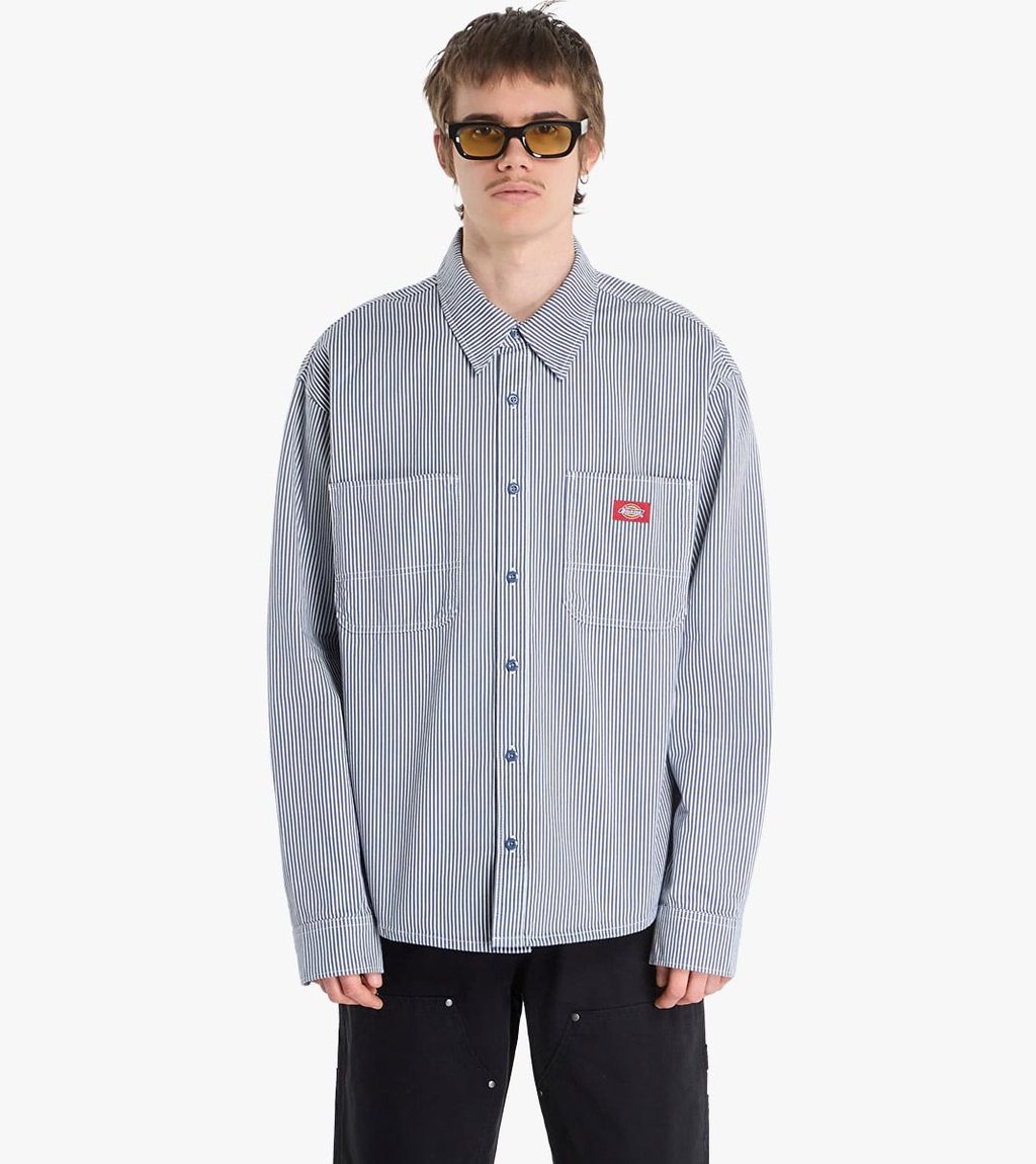 Blue HICKORY WORK SHIRT LS