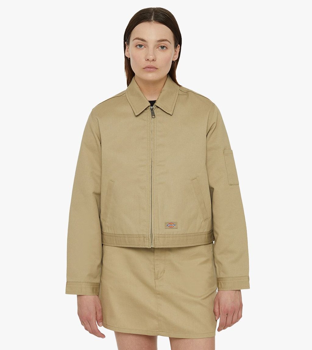 Beež Lined eisenhower crop w rec
