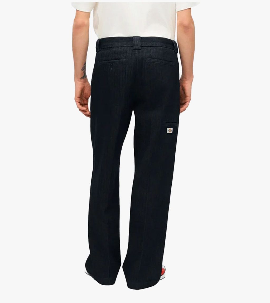Black SELVEDGE HERRINGBONE DENIM WORK PANT