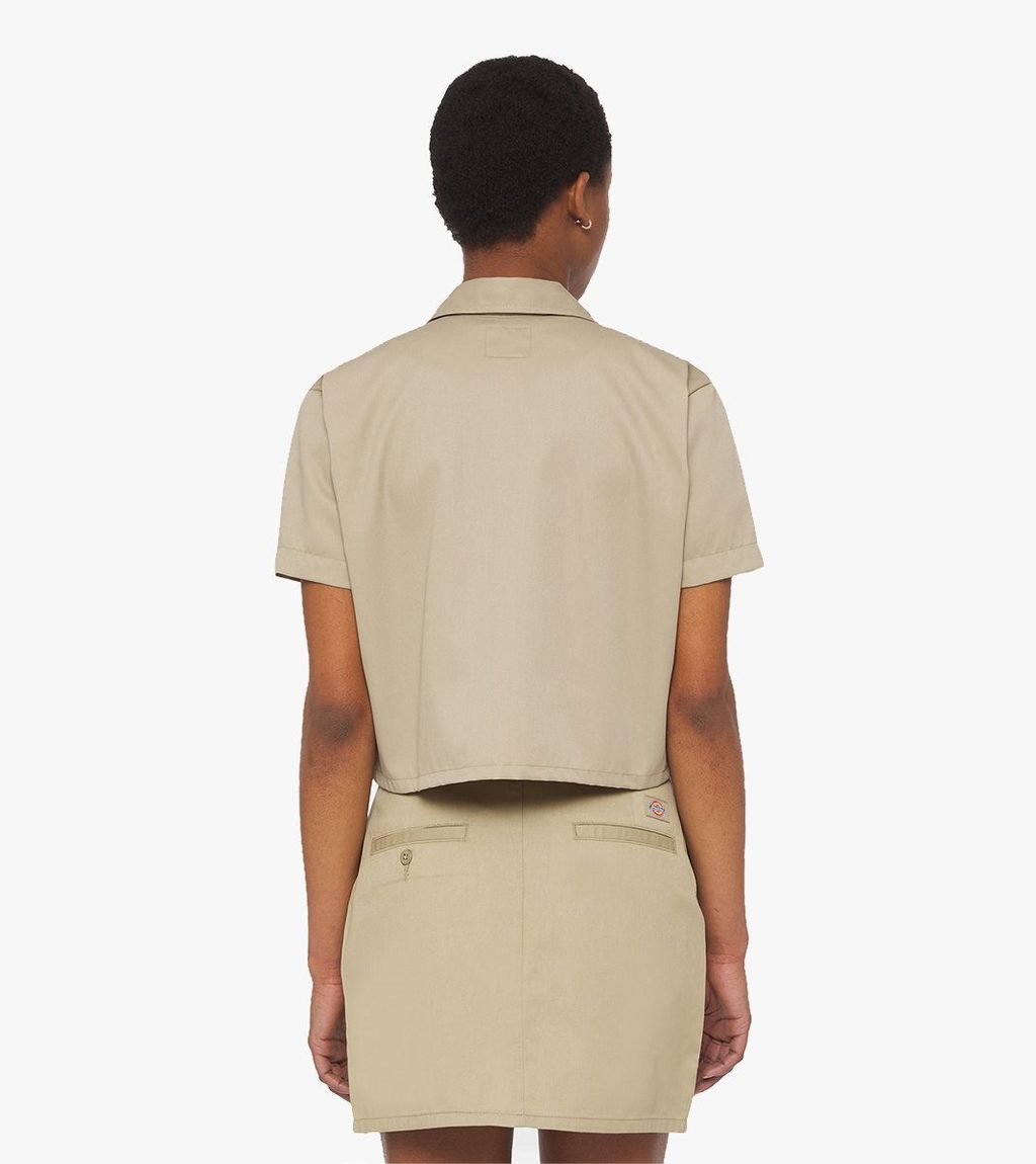 Beež Work shirt cropped ss w
