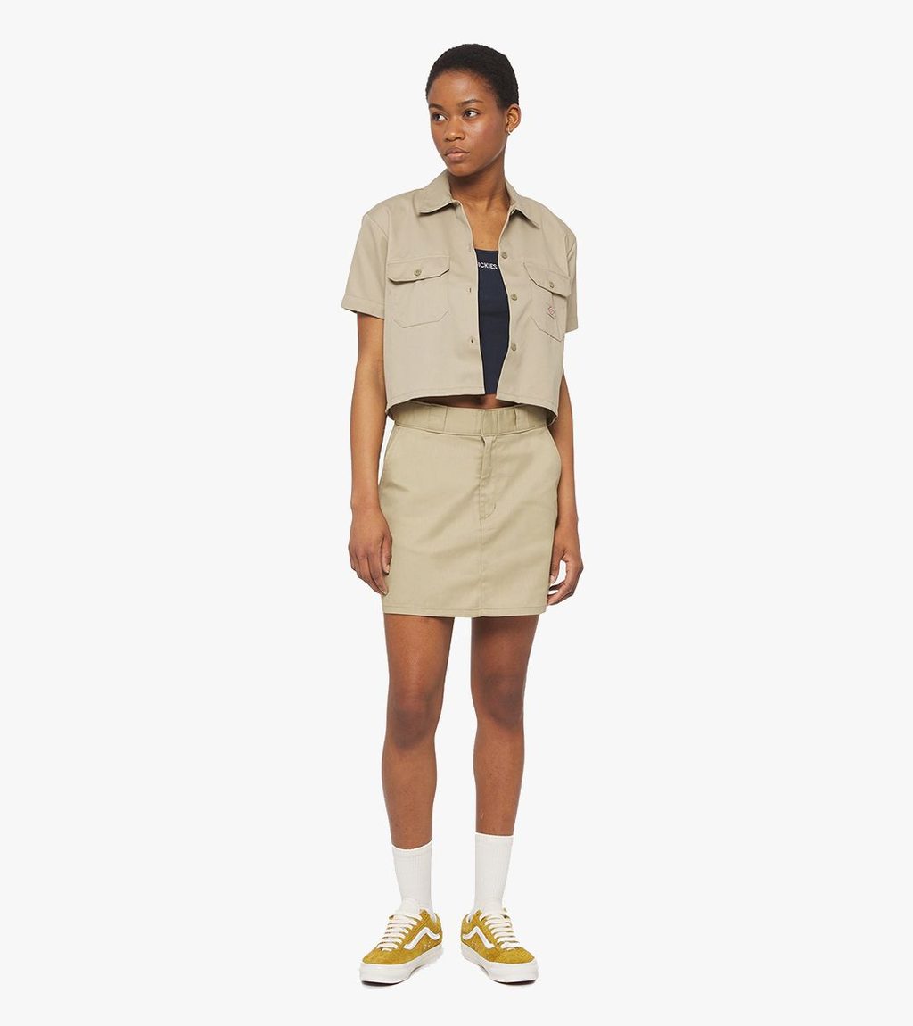 Beež Work shirt cropped ss w