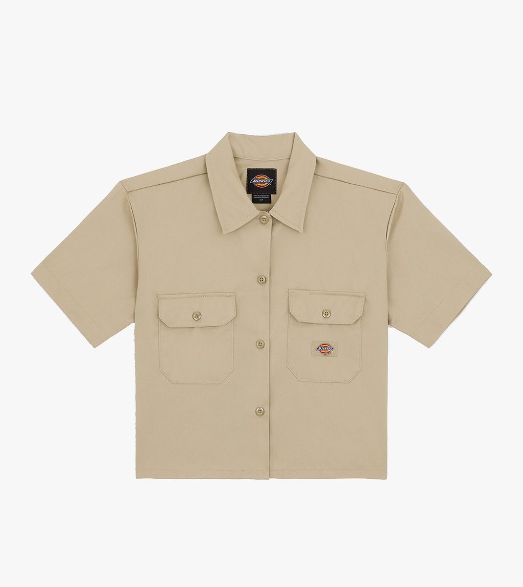 Beež Work shirt cropped ss w
