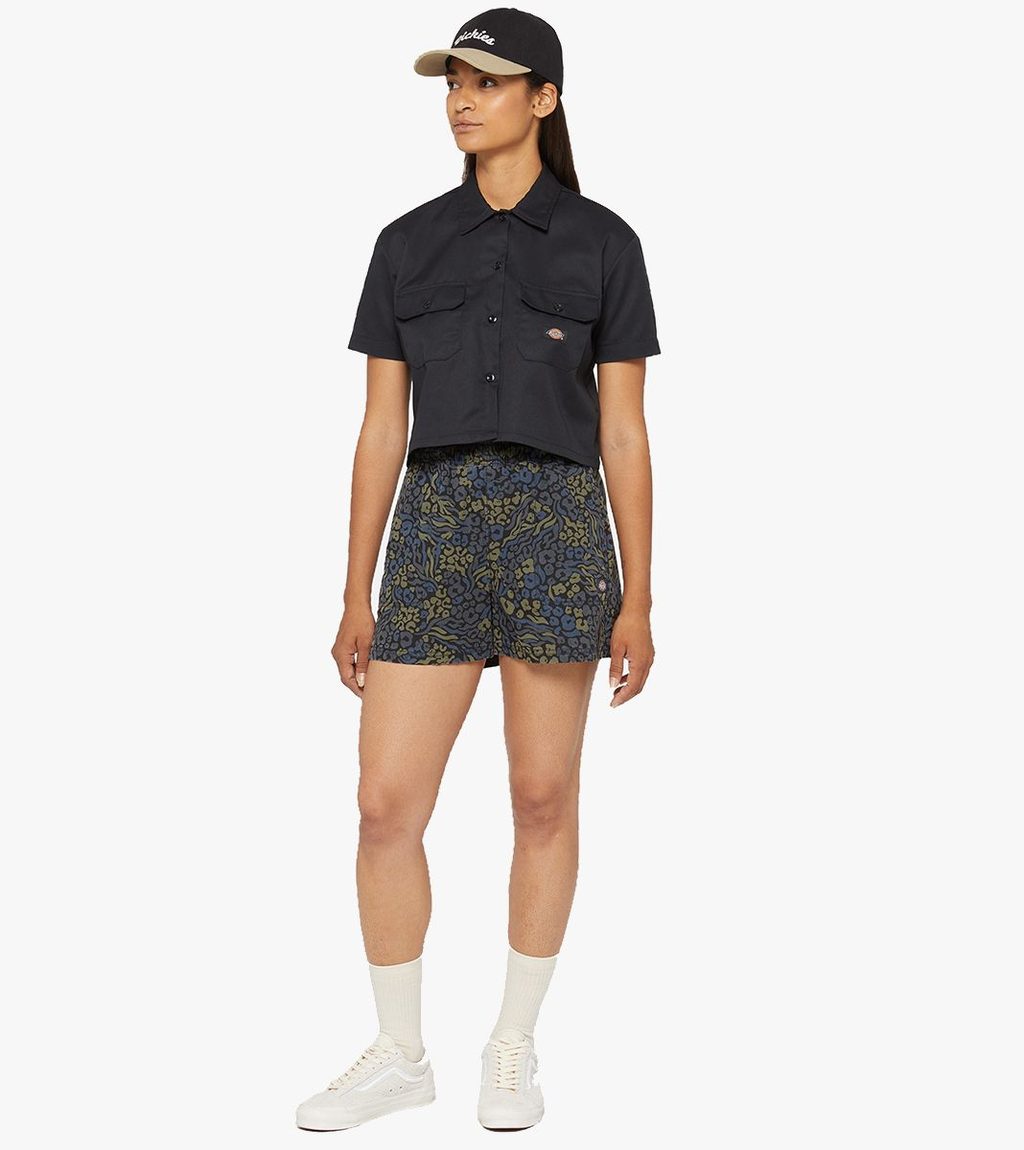 Melna WORK SHIRT CROPPED SS W