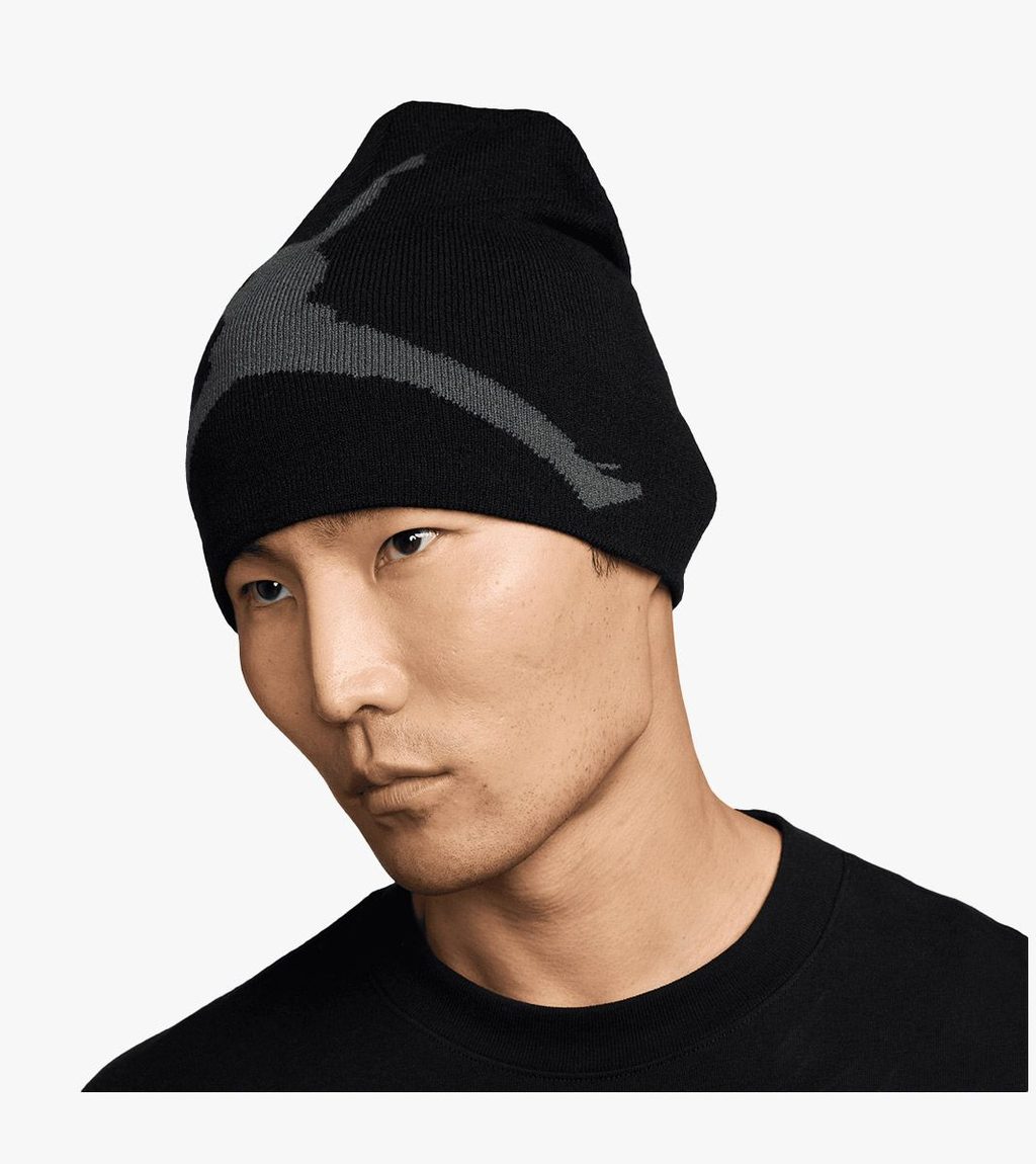 Black U J PEAK BEANIE BRK BL GX
