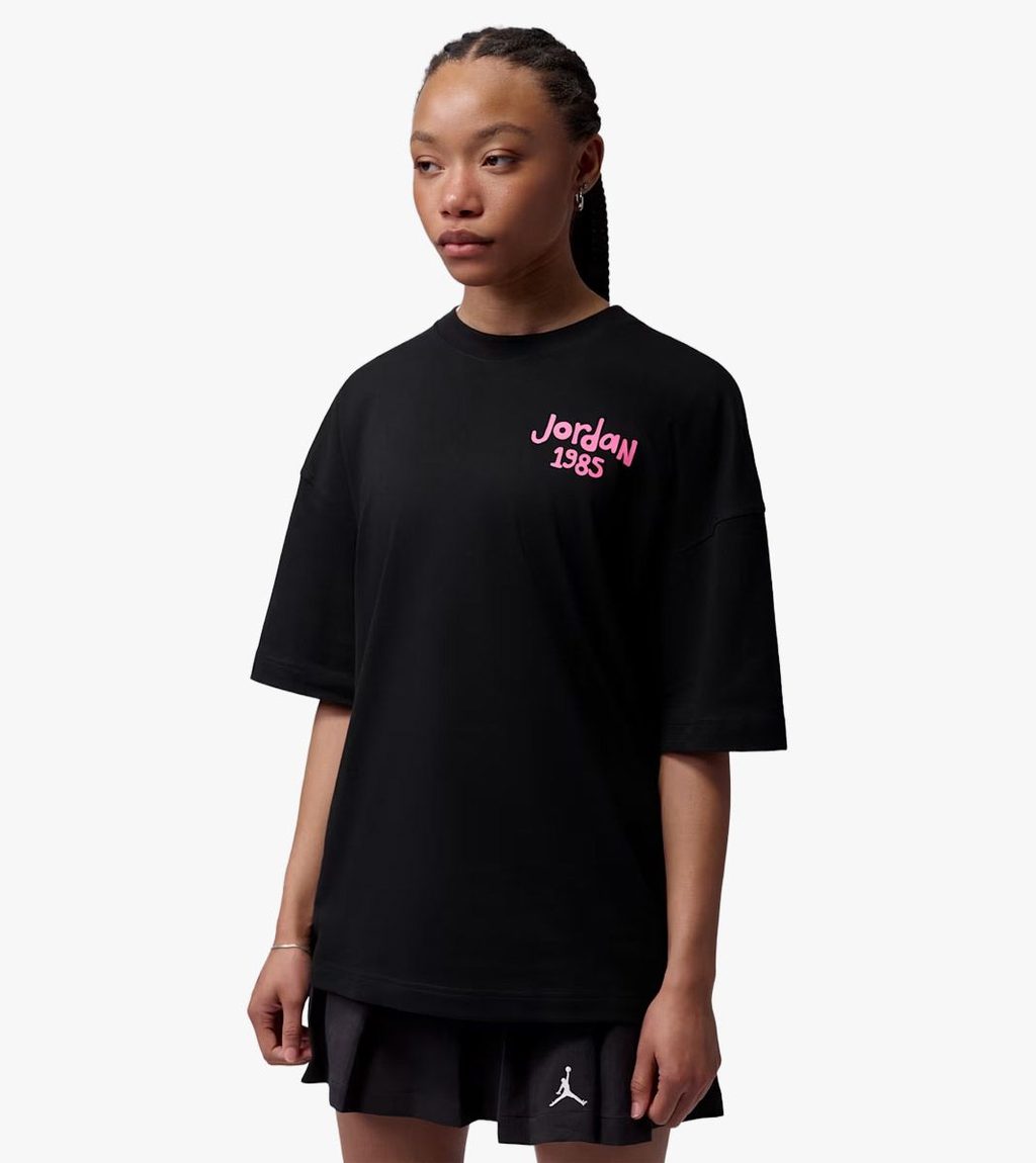 Musta W J BBALL FLWR LGF TEE