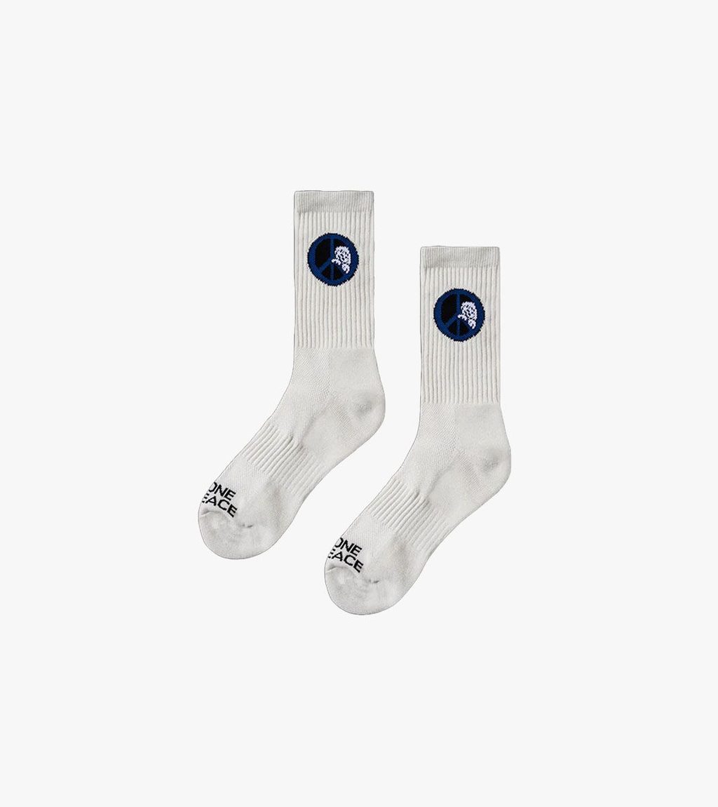 Beige Alone at peace socks