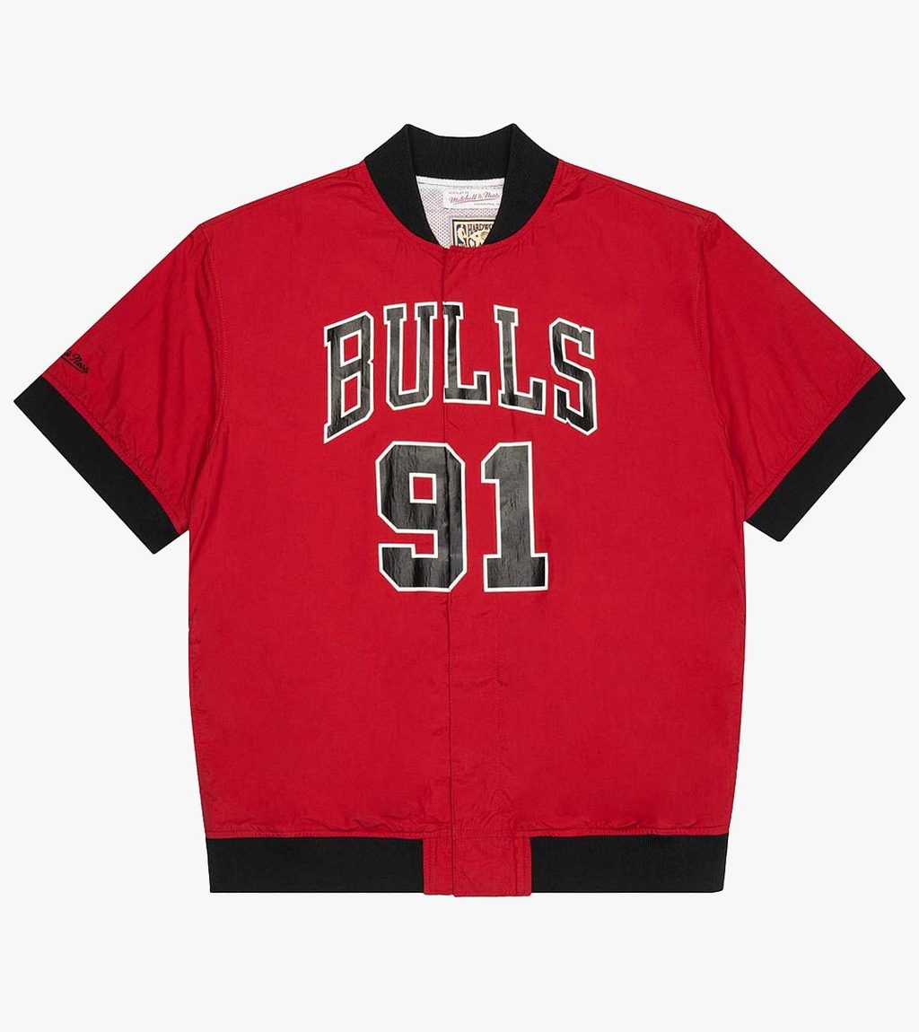 Raudona Nba off court ss n&n warm up jacket bulls dennis rodman