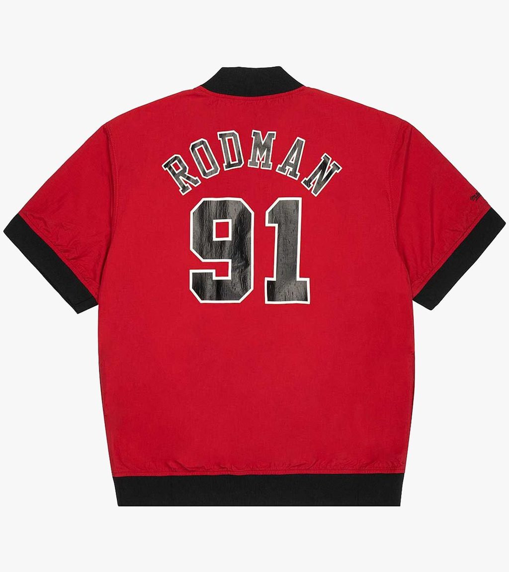 Raudona Nba off court ss n&n warm up jacket bulls dennis rodman