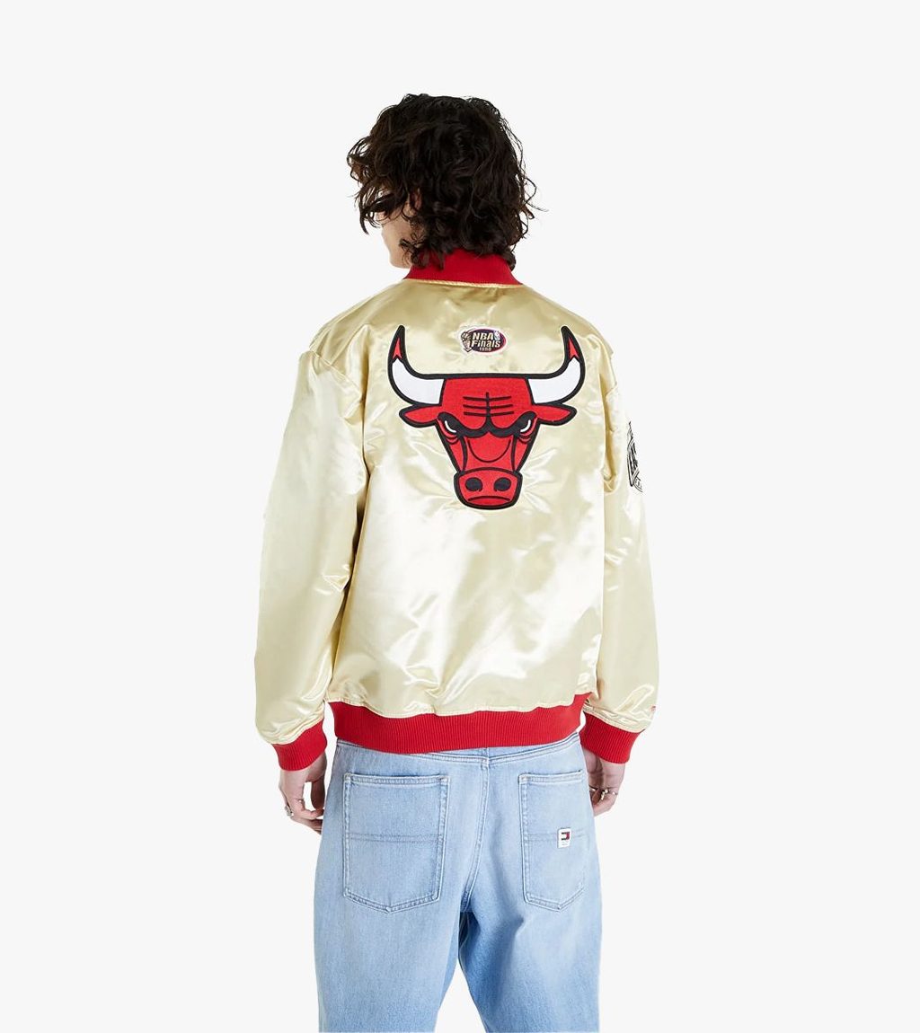 Kollane Nba team og 2.0 lightweight satin jacket vintage logo bulls