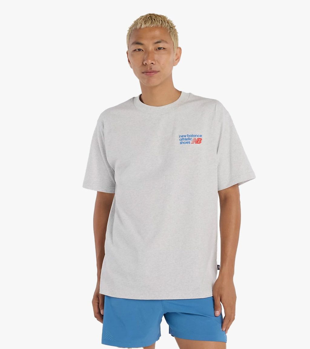 Grått Athletics premium logo t-shirt