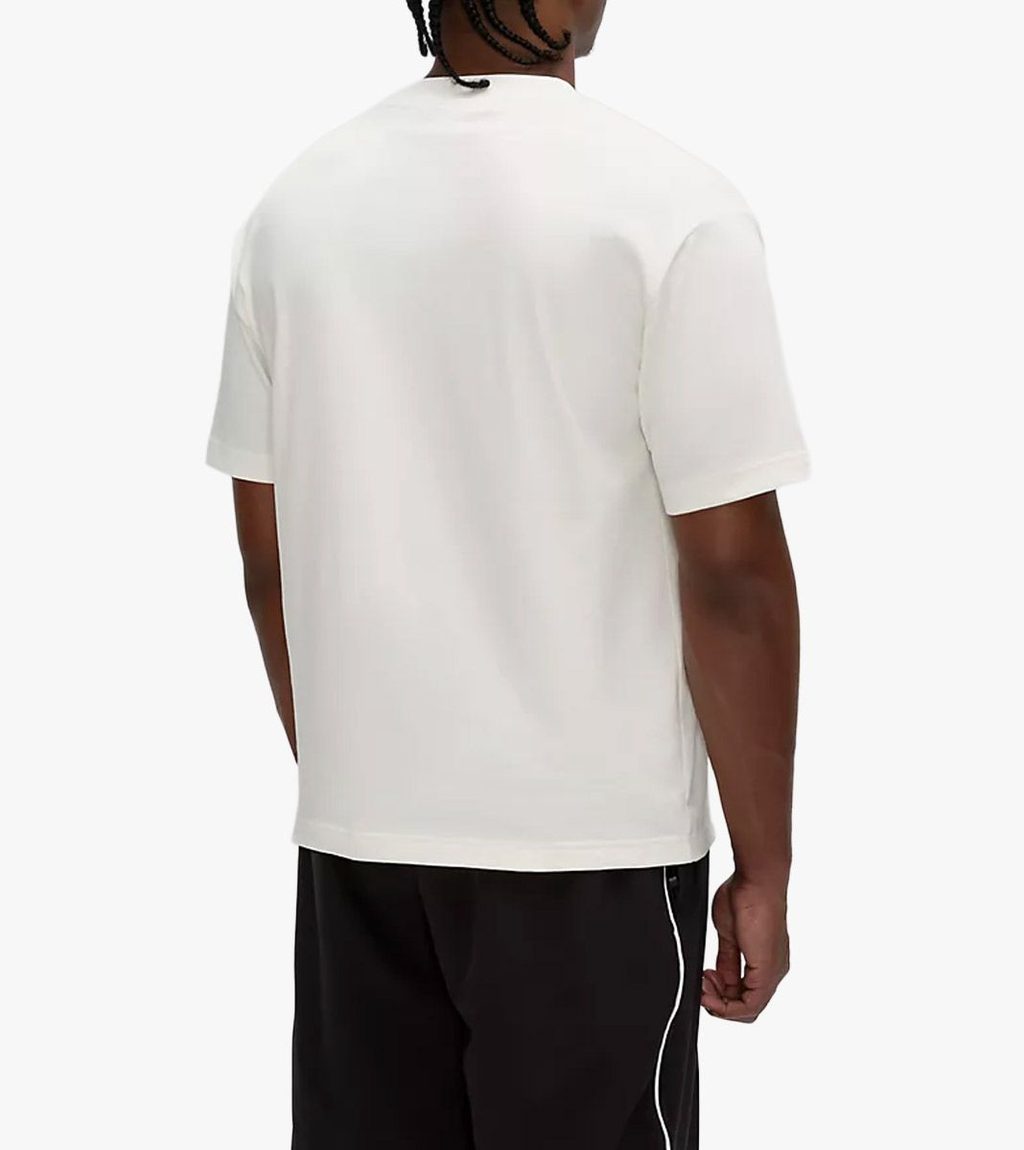 White BASKETBALL LOGO GRAPHIC T-SHIRT