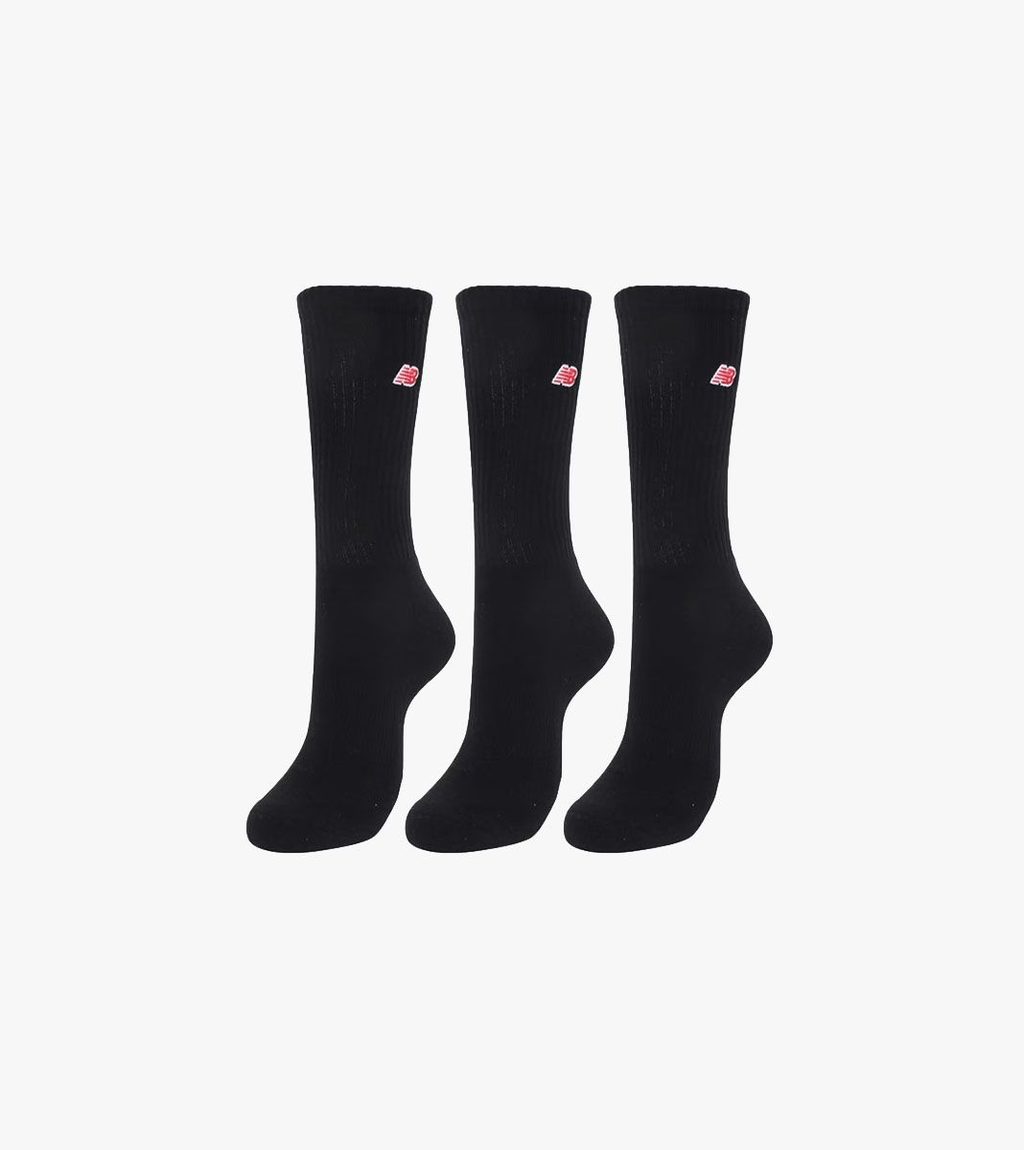 Juoda Nb patch logo crew 3 pairs