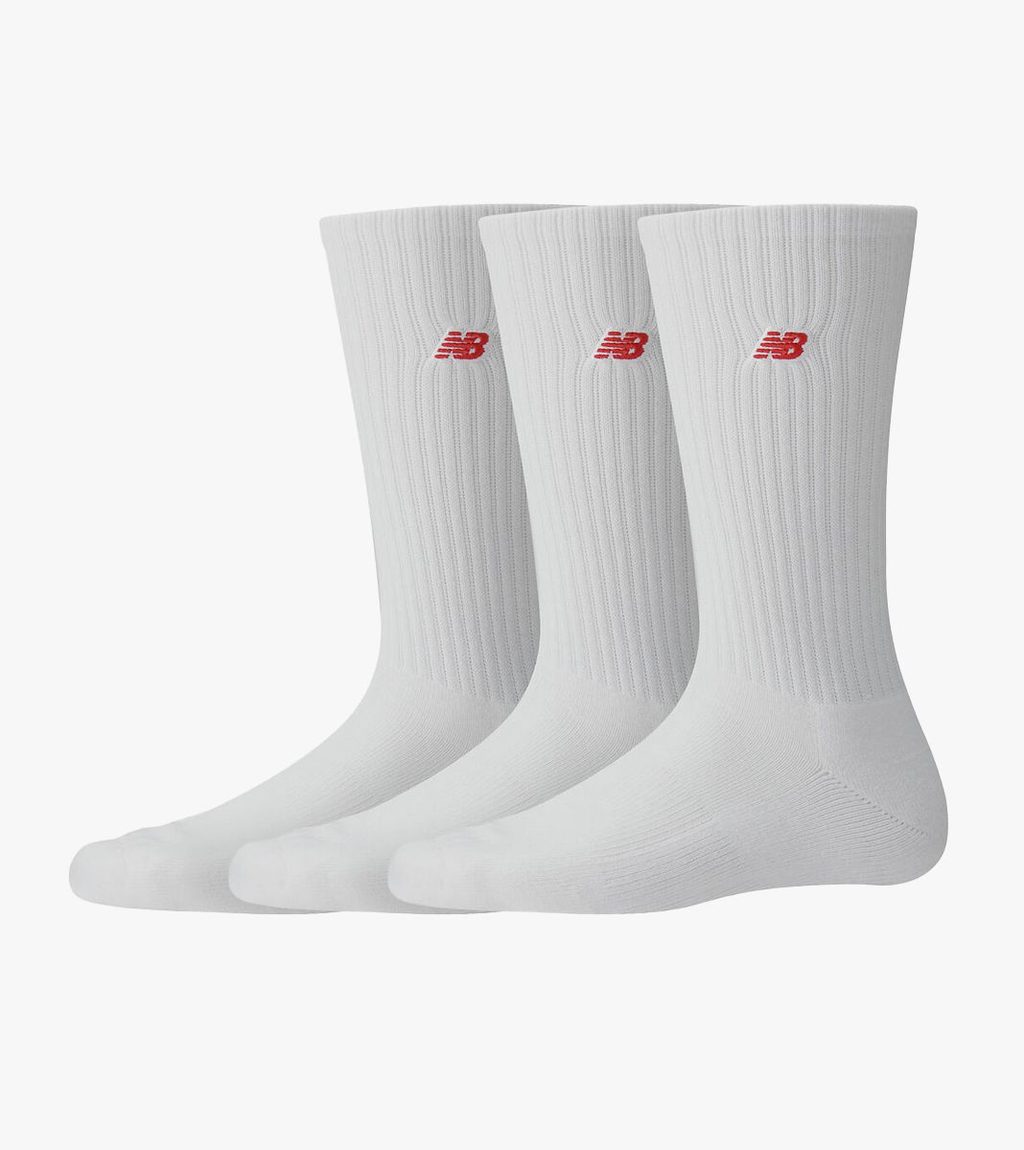 Valkoinen NB PATCH LOGO CREW 3 PAIRS