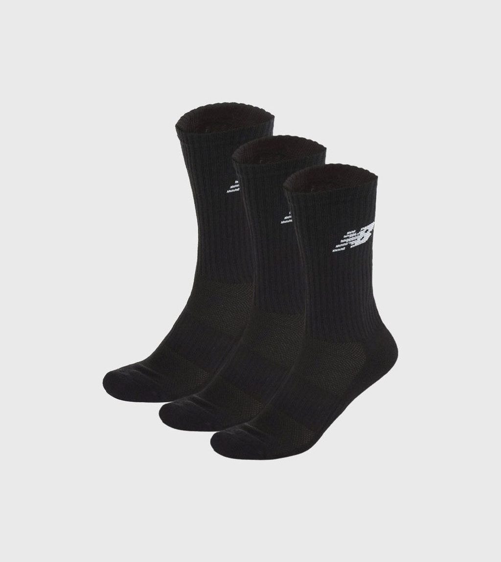 Melna UNISEX RESPONSE PERFORMANCE CREW 3 PAIRS