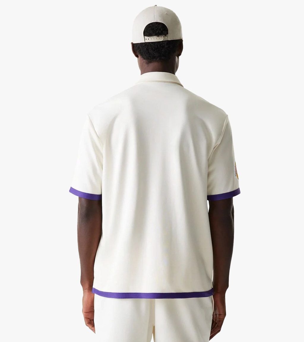 White NBA SNAP BUTTON SHIRT LAKERS