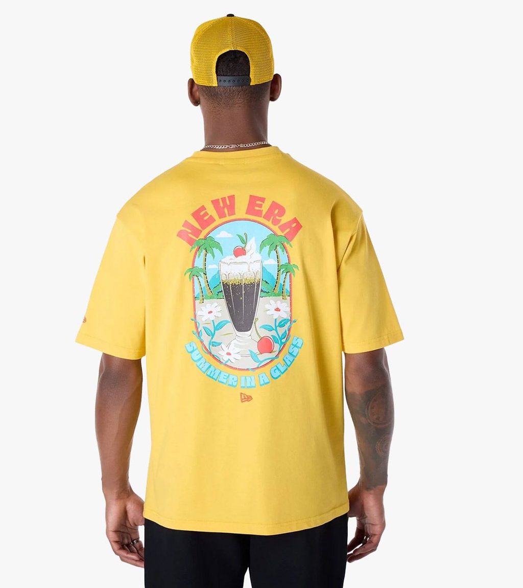 Keltainen NE DRINK GRAPHIC OS TEE