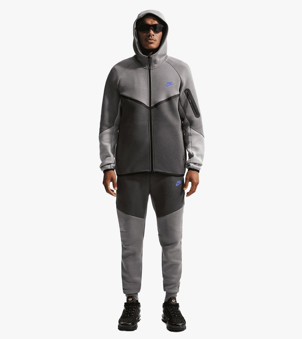 Grey M NK TCH FLC FZ WR HOODIE