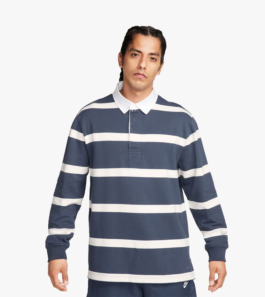 Blue M NL STRIPED HVYWT RUGBY FT