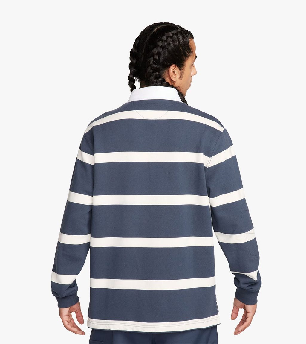 Blue M NL STRIPED HVYWT RUGBY FT