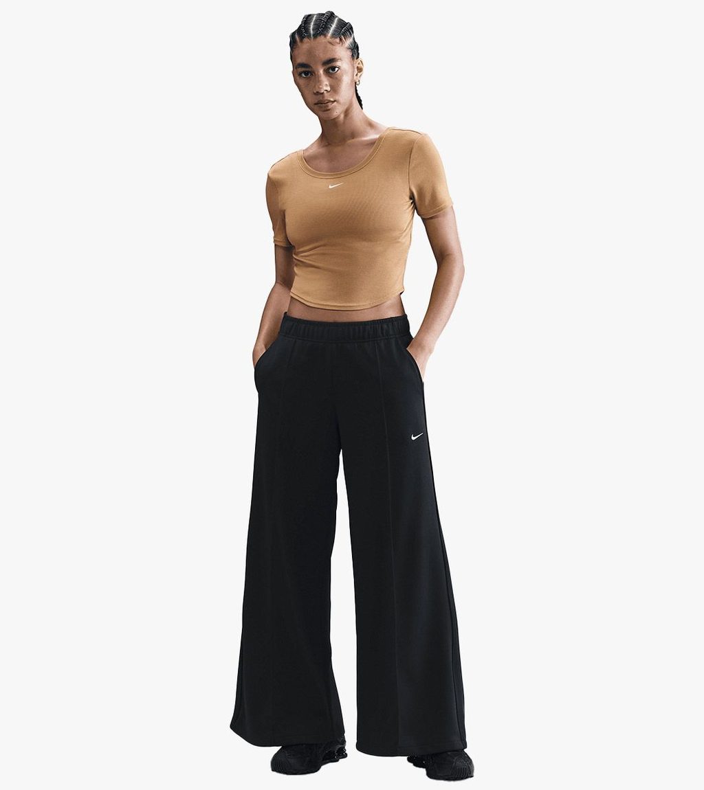 Juoda W nsw wide leg track pnt