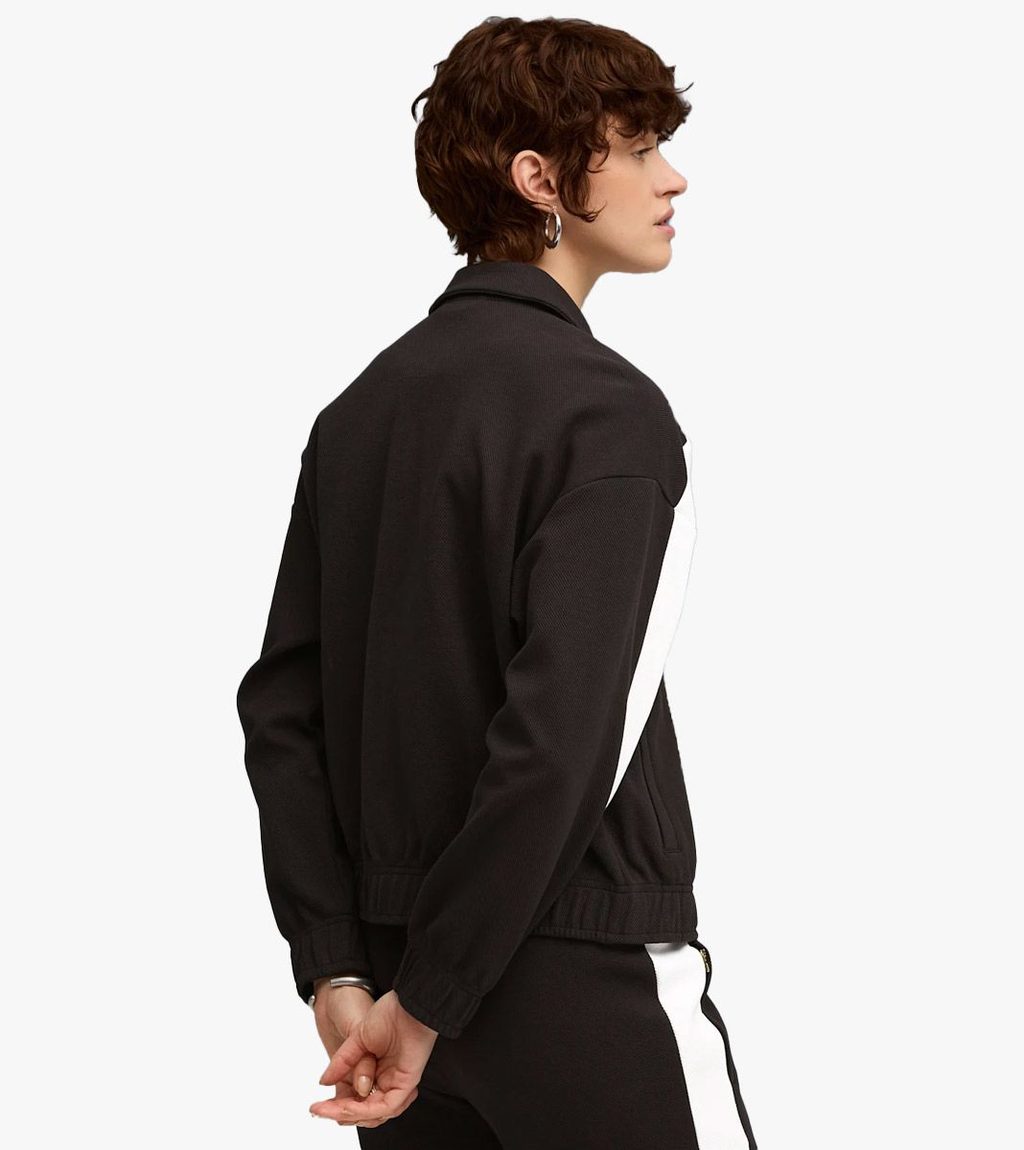 Svart T7 relaxed track jacket