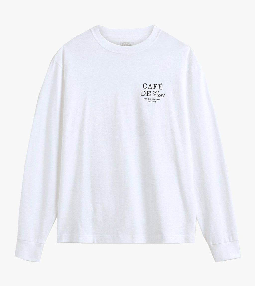 White CAFE VANS LS
