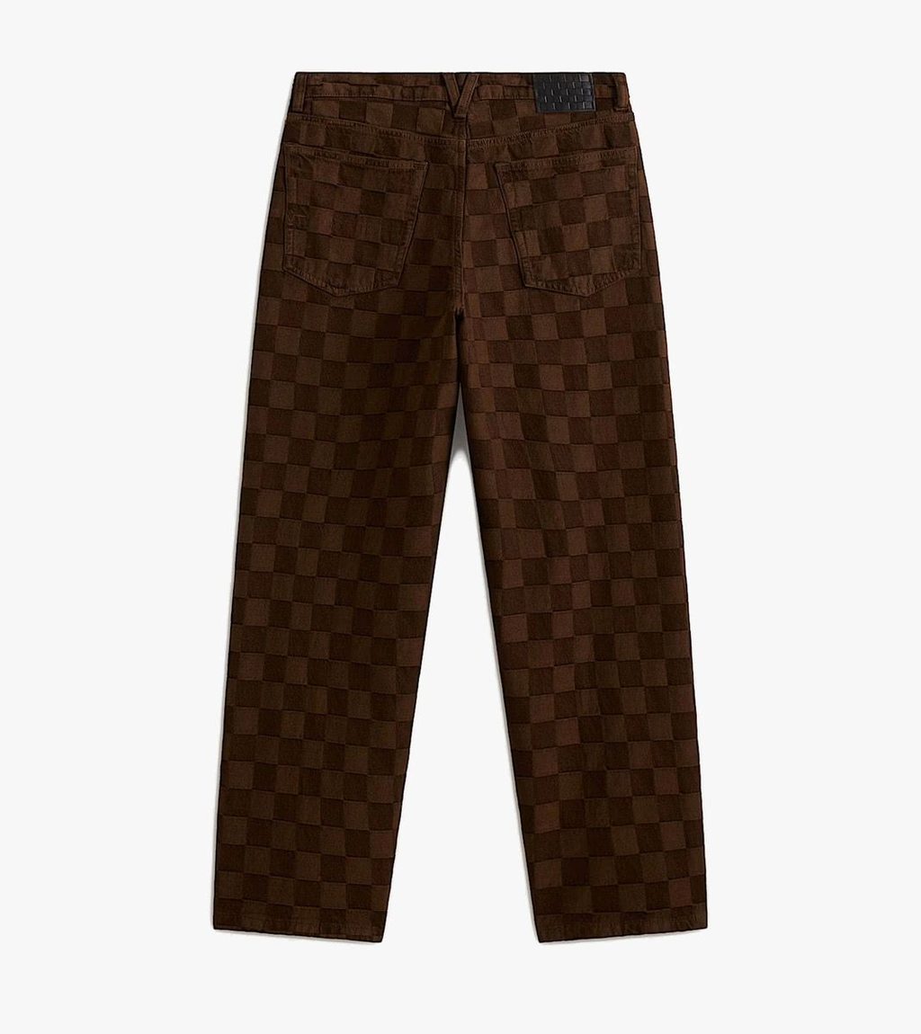 Brown CHECK-5 BAGGY DENIM PANT