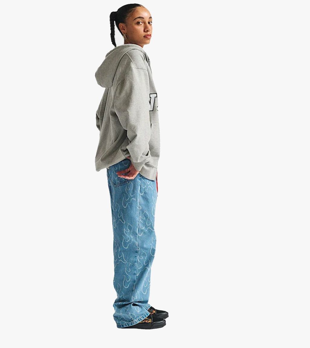 Mėlyna Check-5 blaze loose denim pant