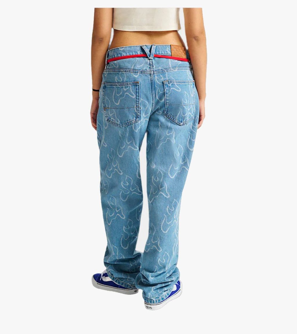 Mėlyna Check-5 blaze loose denim pant