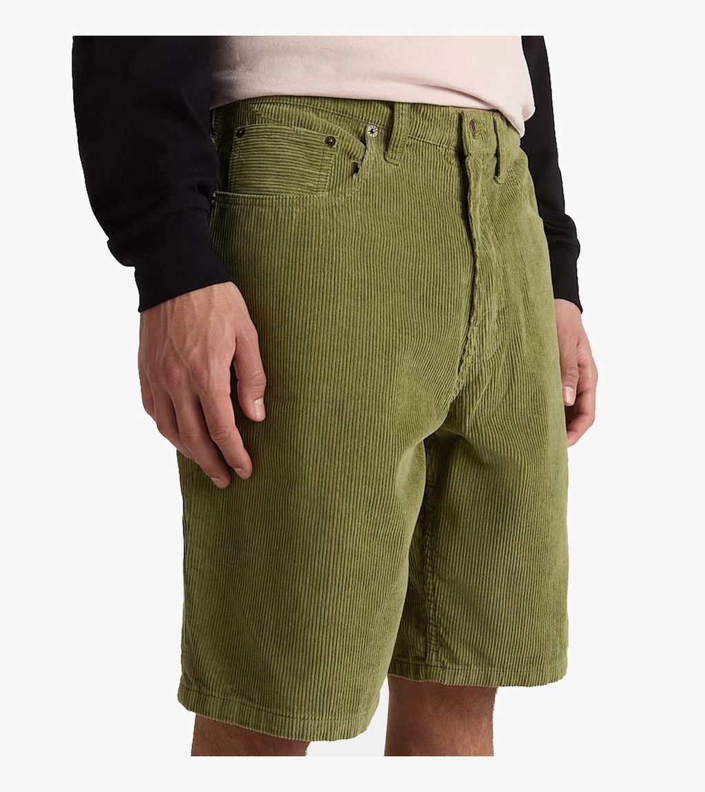 Grönt Check-5 loose corduroy short