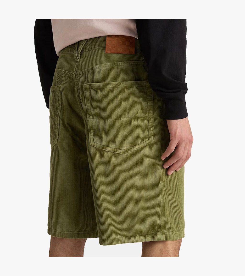 Grönt Check-5 loose corduroy short