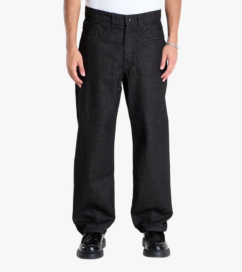 Svart Check-5 loose denim pant